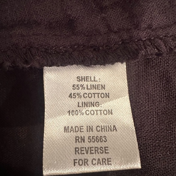 Linen Blend Black Eyelet Lace Zip Up Blend Vest Sz Medium Whimsigoth Romantic - Picture 8 of 8